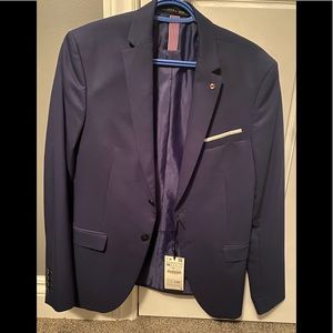 Navy Zara slim fit blazer - size 48
